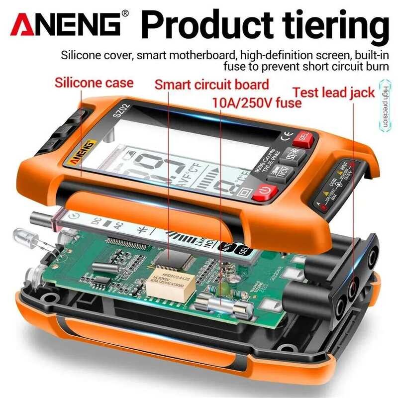 ▥ ANENG Sz02 9999 นับสมาร์ทมัลติมิเตอร์แบบดิจิตอล True RMS ไฟฟ้าอัตโนมัติ Capacitance Meter