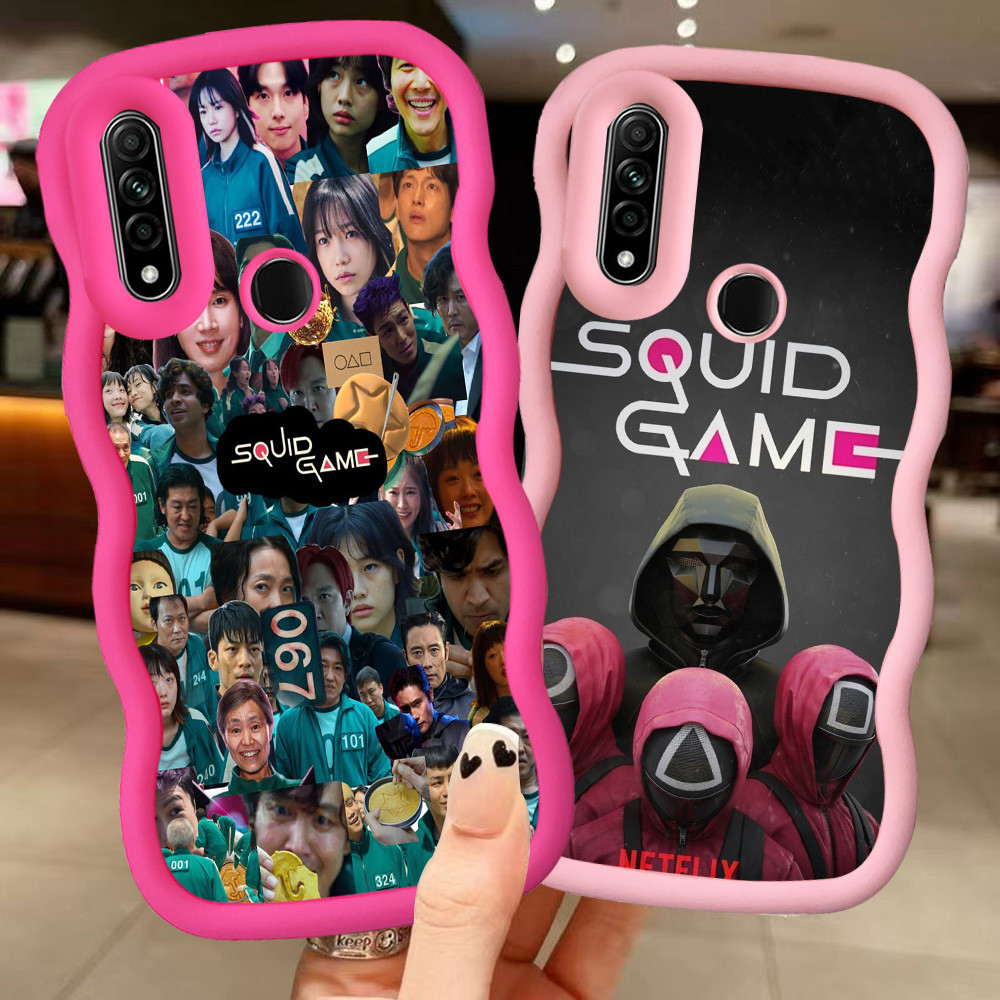 MERAH Z-14 เกมปลาหมึกสีแดงสีดําสีชมพูปลอกสําหรับ Realme C3 OPPO Reno 5 6i 5i A31 3 5s