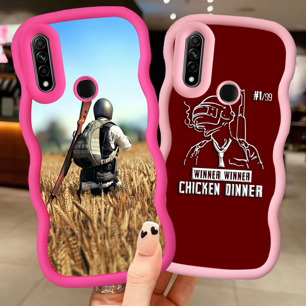 MERAH Z-28 PUBG เกมสีแดงสีดําสีชมพูปลอกสําหรับ Realme C3 OPPO Reno 5 6i 5i A31 3 5s