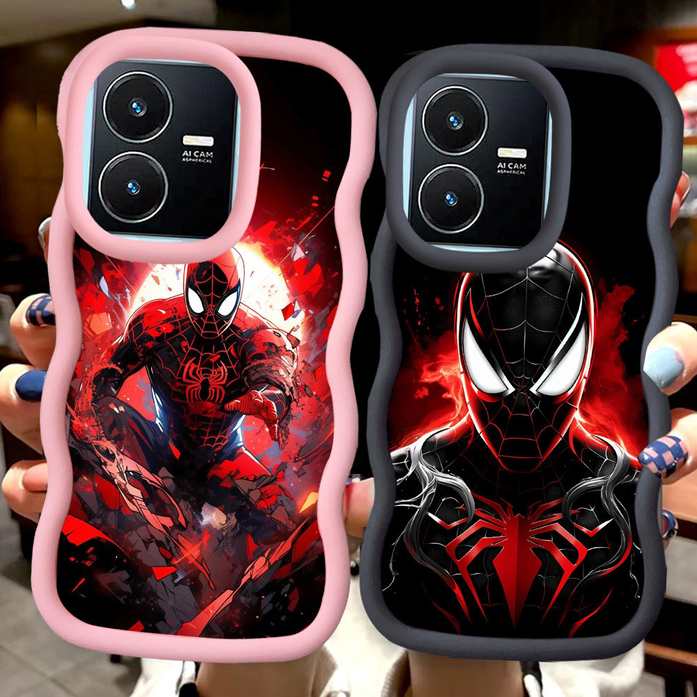 MERAH Z-63 Spider-man สีแดงสีดําสีชมพูปลอกสําหรับ VIVO Y35 Y22 Y22s Y02s Y01 Y15a Y22t Y15S