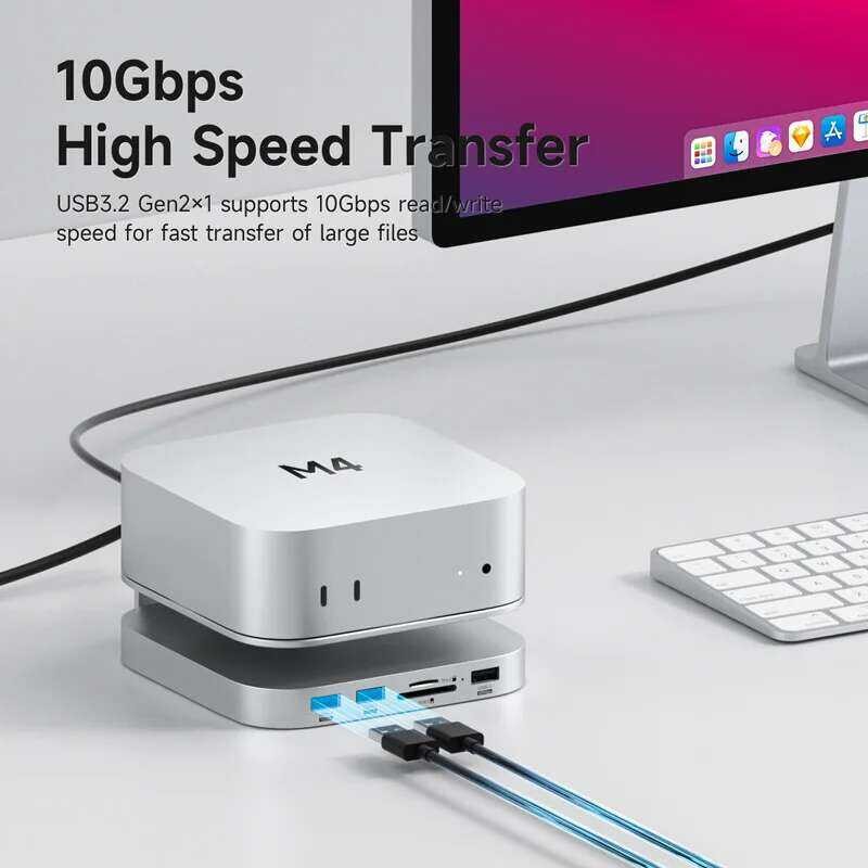 ▥ Hagibis USB C Hub พร้อม M.2 Enclosure สําหรับ Mini M4/M4 Pro Stand Type-C Docking Station SSD