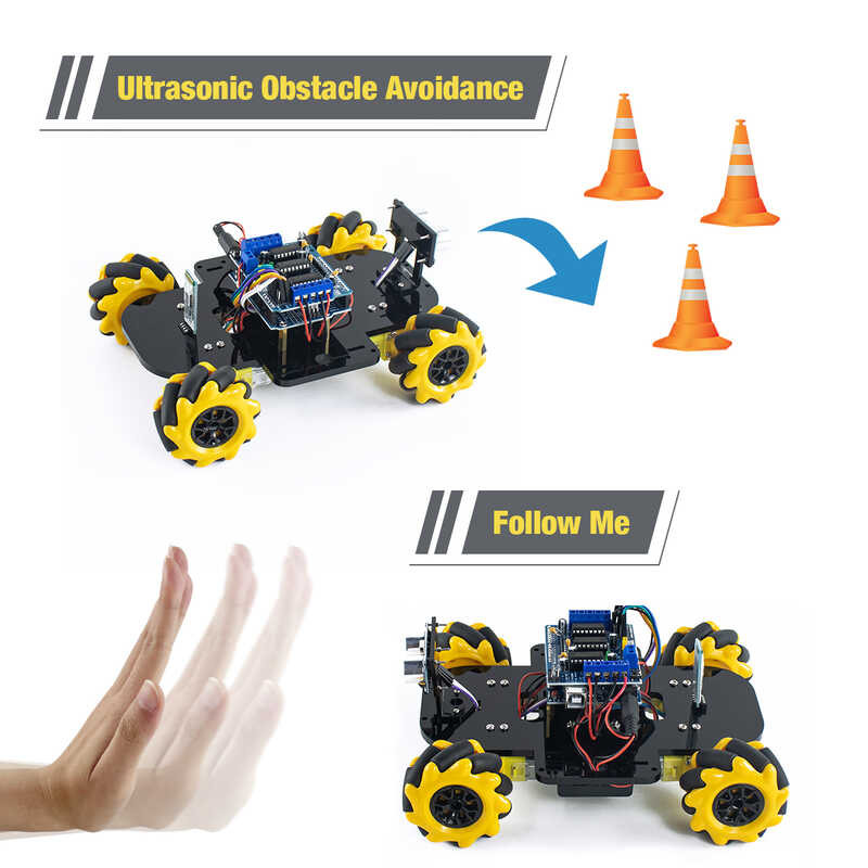 ❤ LAFVIN 4Wd Mecanum Arduino Robot Car Kit สมาร์ท DIY UNO R3 โครงการ