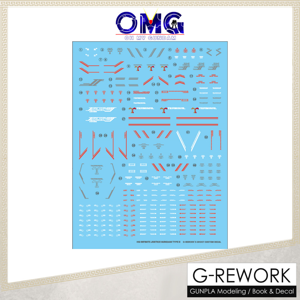 G-Rework HG Infinite Justice Gundam Type II Water Decal CD-H251 G Rework HGCE Infinite Justice Type 