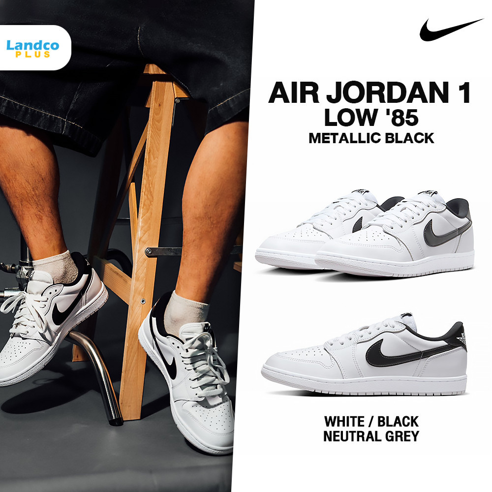 2024 ,Nike ไนกี้ รองเท้าผ้าใบ รองเท้าลำลอง ND UX Air Jordan 1 Low 85 Metallic Black FB9933-102 (6