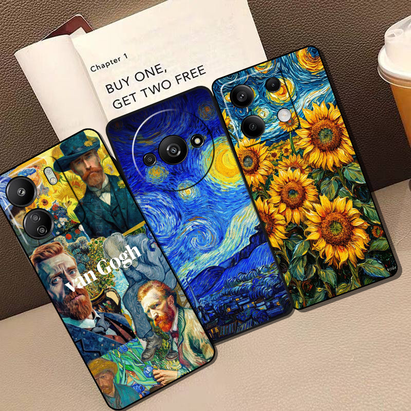 สําหรับ Xiaomi Poco F5 X3 X4 GT X5 F6 X6 M6 Pro C31 C40 C55 C65 ภาพวาด David Van Gogh Art แฟชั่นนุ่ม