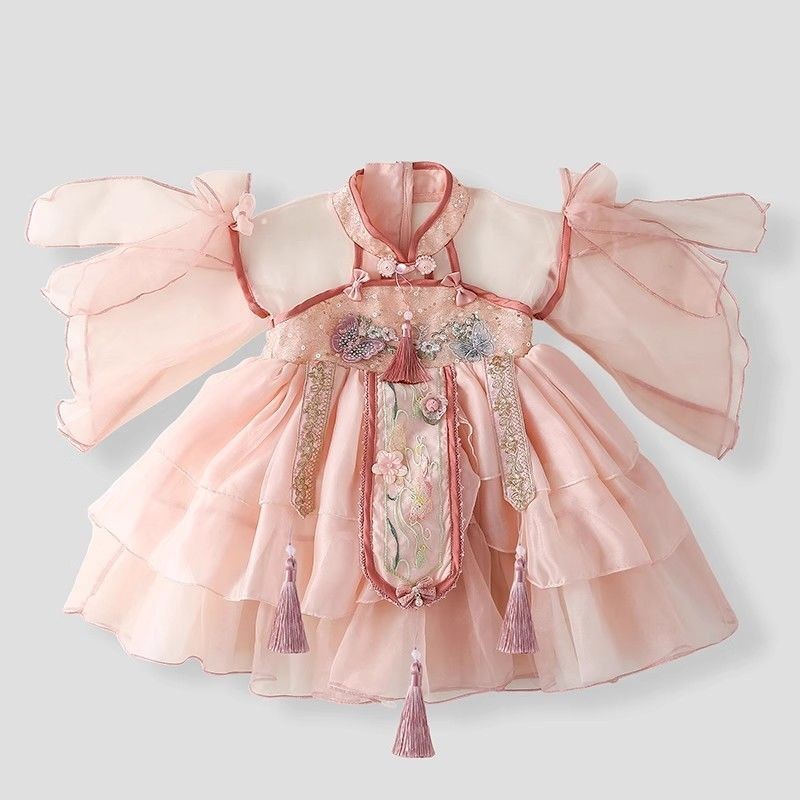 สต็อกพร้อม จัดส่งด่วน #Lolita ชุดเจ้าหญิงสาว ฮันฟู ชุดฤดูร้อนสไตล์ใหม่เด็กกระโปรงสไตล์จีนสาวทารกใหม่สไตล์จีน