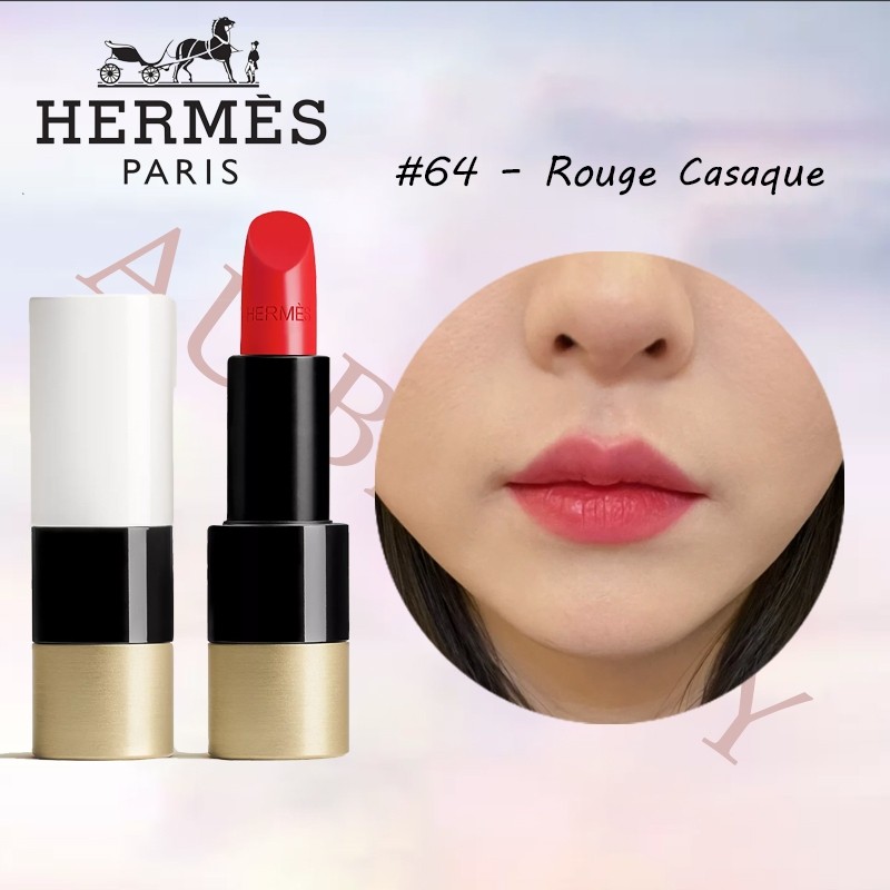 ลิปสติก Hermes Lipsticks(ของแท้100%)3.5g Satin lipstick Rouge Amazone แถมน้ำหอมของขวัญ