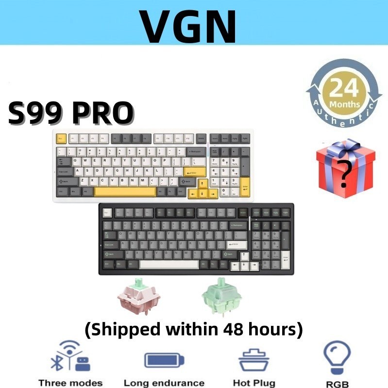 Vgn S99 PRO ก้อนอลูมิเนียมการสอบจําลองที่สามที่กําหนดเองปะเก็นคีย์บอร์ดเชิงกลโครงสร้างปลั๊กร้อนแบบเ