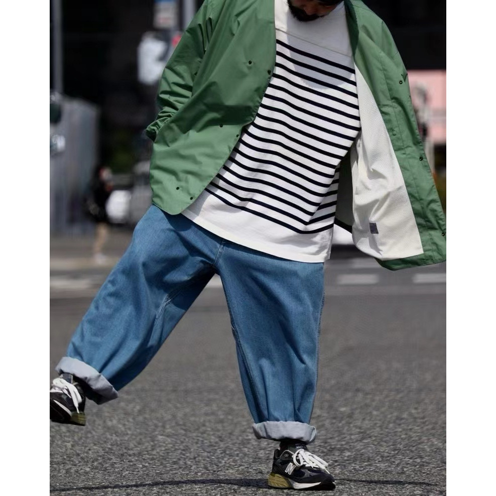 ♞Nanamica สีทึบ v คอ Single-Breasted Bomber Jacket 65/35 DWR Water Repellent ผู้ชายผู้หญิงคู่แจ็คเก