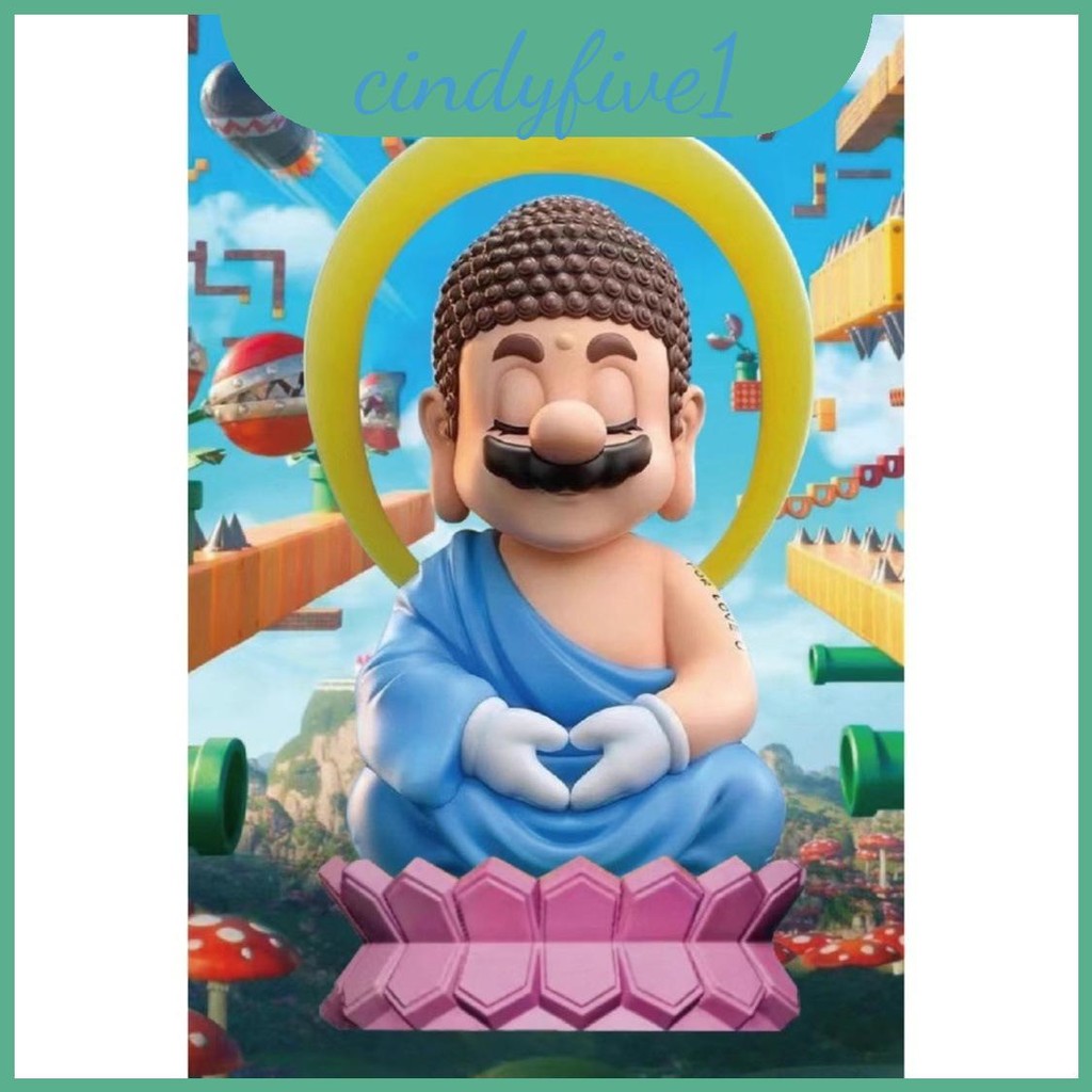 Gk Super Mario Lotus Buddha Mario Pvc รูปที่สะสมที่สมบูรณ์แบบสําหรับเป็นของขวัญและจอแสดงผล