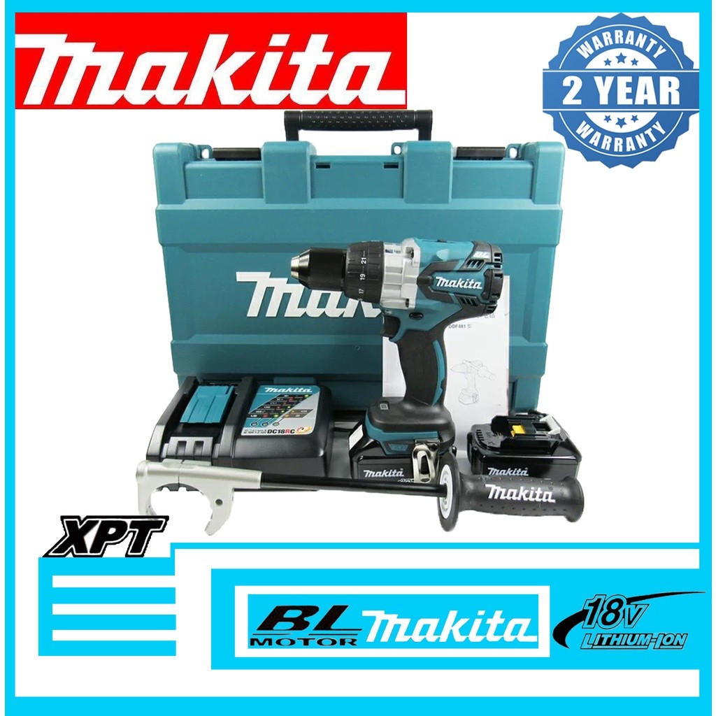 ในสต็อก Makita Makita DHP481 ใหม่คุณภาพสูง brushless แบตเตอรี่ลิเธียมเครื่องมือสว่านกระแทก DHP481 สา