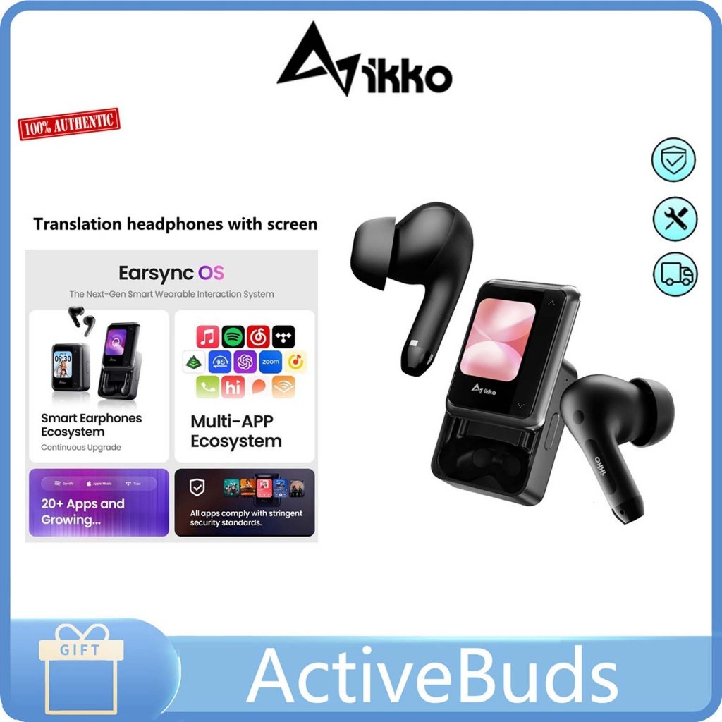 iKKO ActiveBuds AI Simultaneous Translation headset Wireless touch screen high sound quality Busine