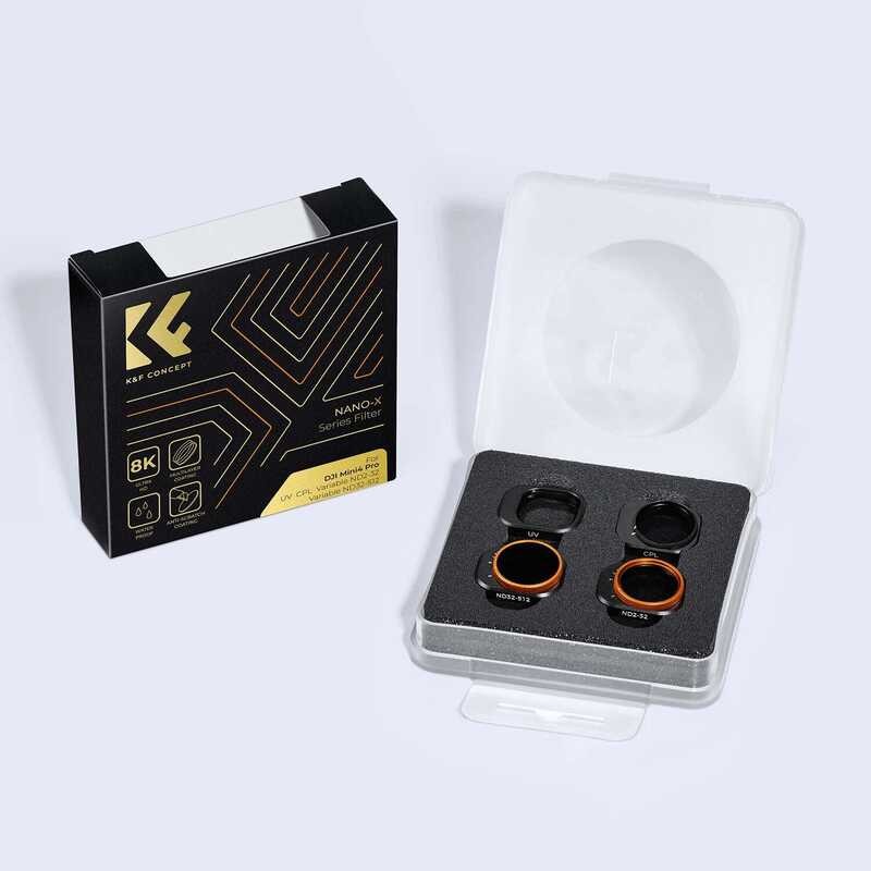 ▥ แนวคิด K & F UV CPL Nd2-Nd32 + ชุดฟิลเตอร์ Nd32-Nd512สำหรับ DJI MINI Pro 4 Pack เลนส์ฟิลเตอร์