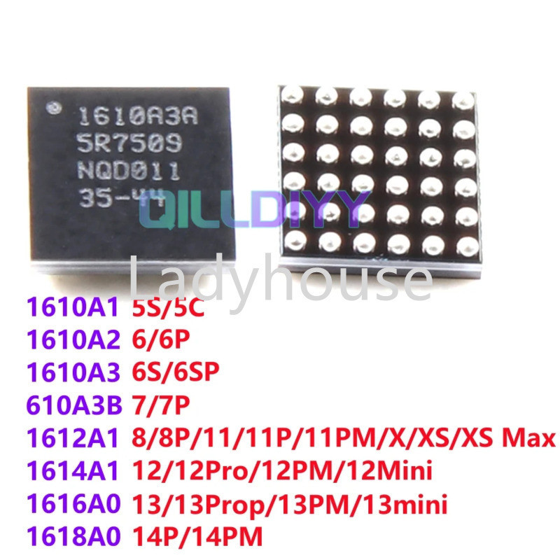 10pcs U2 USB Tristar IC 1610A1 1610A2 1610A3 610A3B 1612A1 1614A1 1616A0 IC สําหรับ IP 5/5S/6/6P/7/7