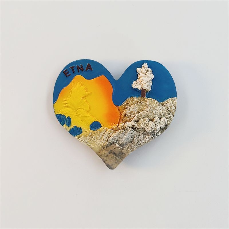 อิตาลี Sicily Island Eterna Volcanic Tourist ของที่ระลึก Creative Volcanic Erupttion ตกแต่งแม่เหล็กต