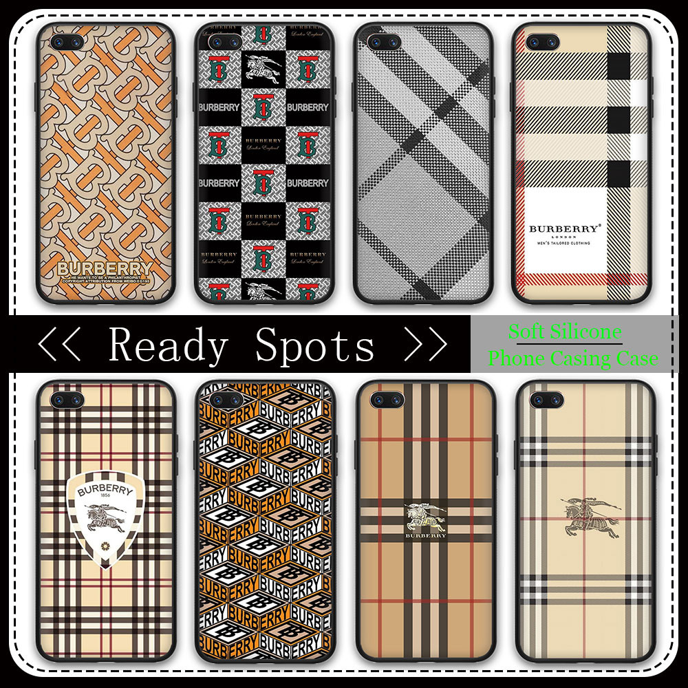 Realme 5 5i 5s 6i 5Pro 6 6S 6Pro Q XT X2 K5 3 3Pro 892L Burberry TPU สีดําเคสโทรศัพท์แบบนุ่ม