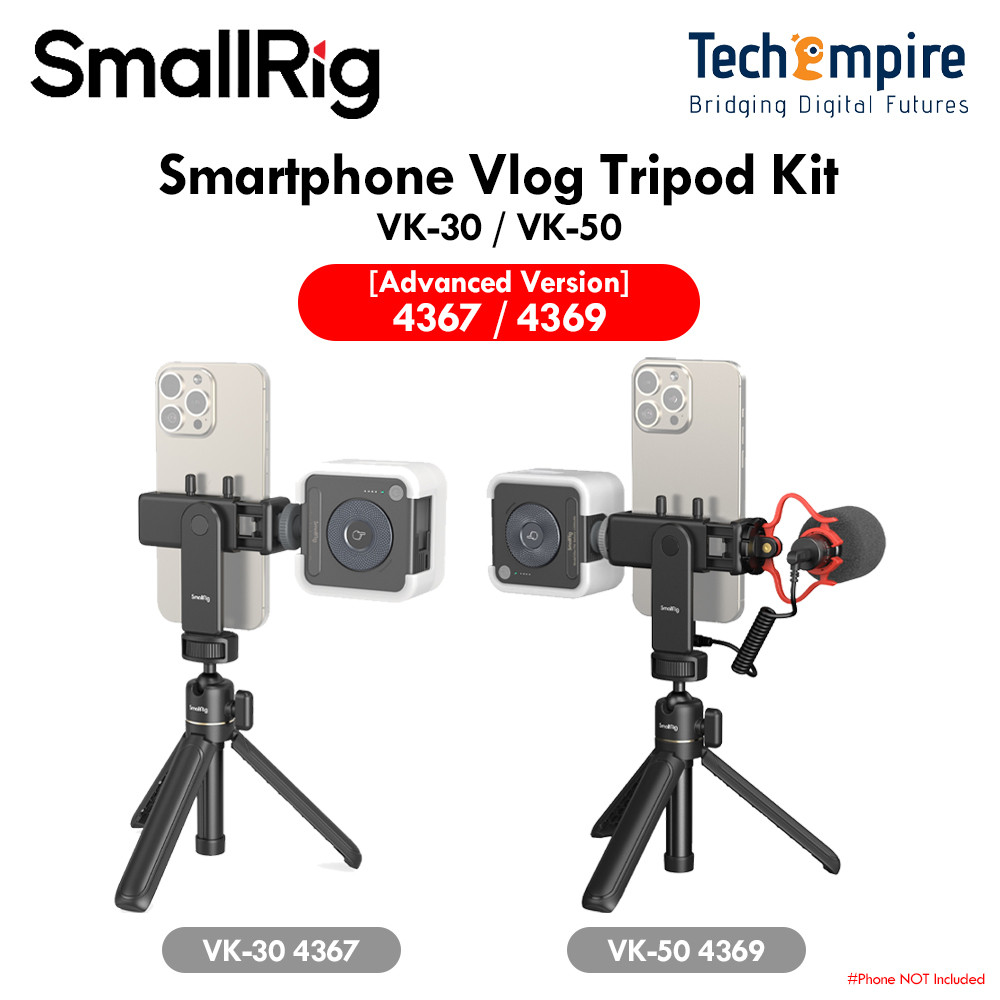 SmallRig สมาร์ทโฟน Vlog ขาตั้งกล้องชุดเวอร์ชันขั้นสูง VK-30 [44367] / VK-50 [4369]