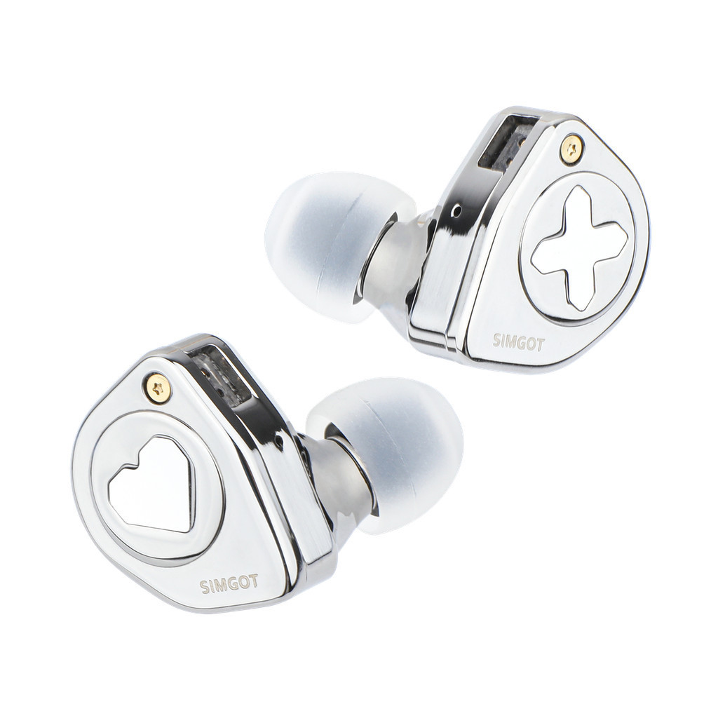 Simgot EW300 1DD + 1Planar + 1PZT Hybrid Driver IEM HIFI หูฟังที่ถอดออกได้หัวฉีด Silver-Plated OFC