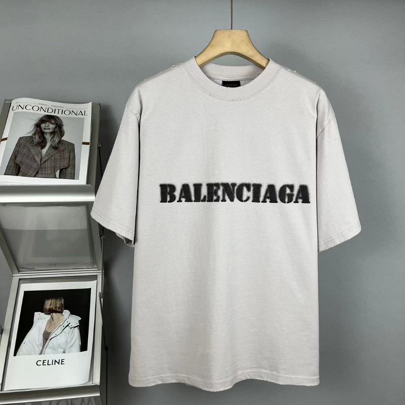 เสื้อยืด BALENCIAGA5601 โลโก้ใหญ่สีขาว