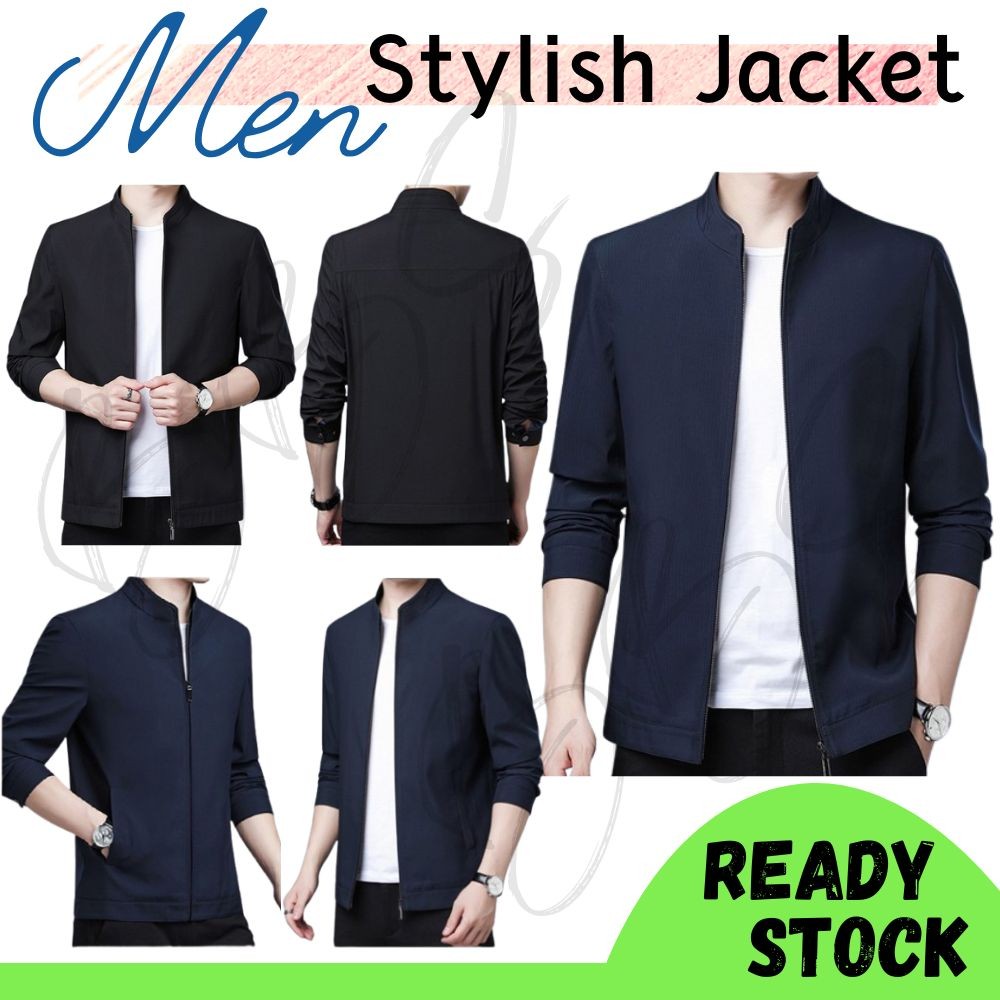 ผู้ชายสไตล์ทํางานเสื้อลําลองเกาหลีสไตล์ญี่ปุ่น Bomber Sport Jaket Lelaki Rider Motor Windproof