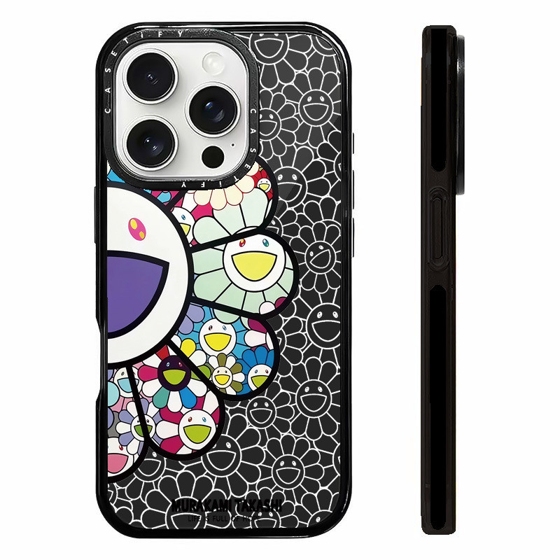 MURAKAMI TAKASHI Smile Sunflower Case สําหรับ IPhone 11 14 15 16 Pro Max 12 13 Mini Cover X XR XS Max ซิลิโคนนุ่มกันชนใส SE 2022 6 7 8 Plus ปลอกกันกระแทก