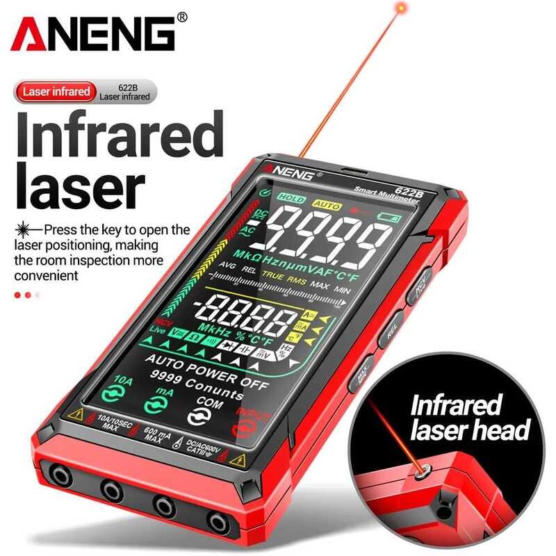 ▥ ANENG 622B มัลติมิเตอร์ 9999 นับสมาร์ท Professional Ac/Dc เครื่องวัดแรงดันไฟฟ้า Current เครื่
