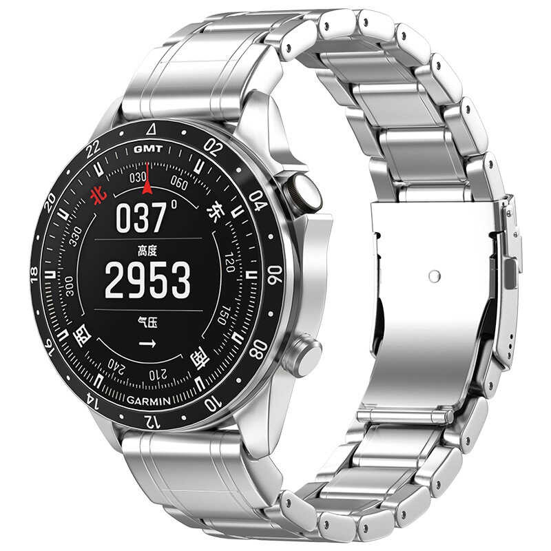 Jiaming สำหรับ Garmin Fenix8 แถบโลหะไทเทเนียม 22/26 มม. Fenix8 สายหนังไทเทเนียม มม.