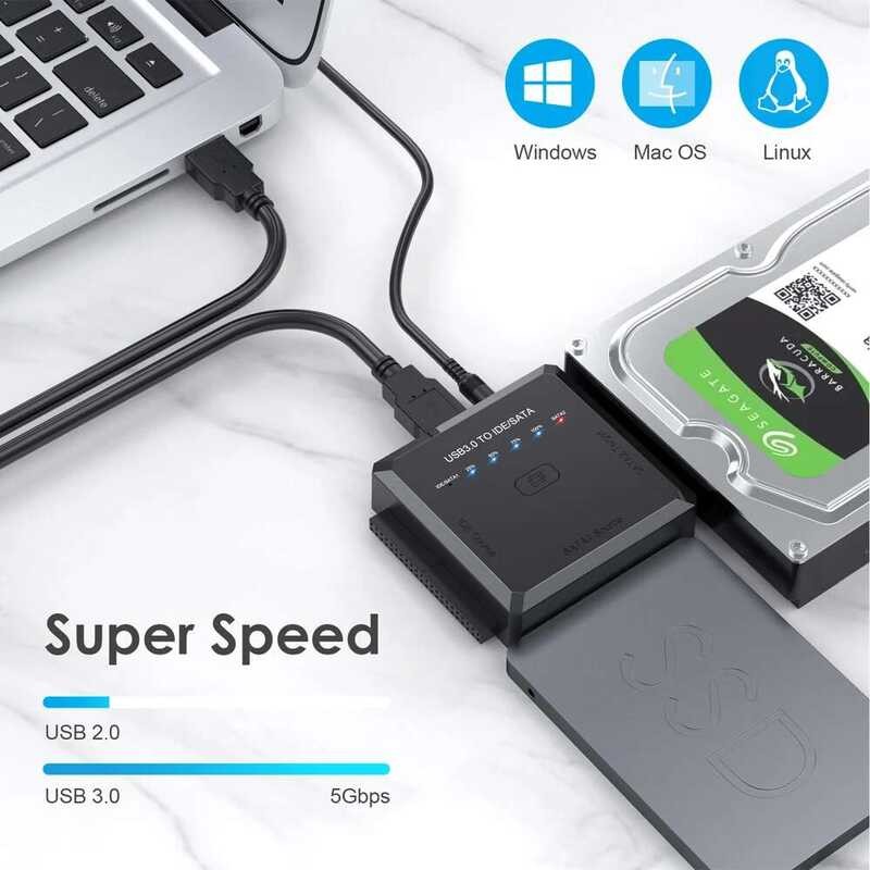 ▥ AIXXCO USB 3.0 ไปยัง Hard Disk สายแปลงสําหรับ 3.5 2.5 นิ้ว Hdd/Ssd CD DVD ROM Cd-Rw 3 ใน 1 ID