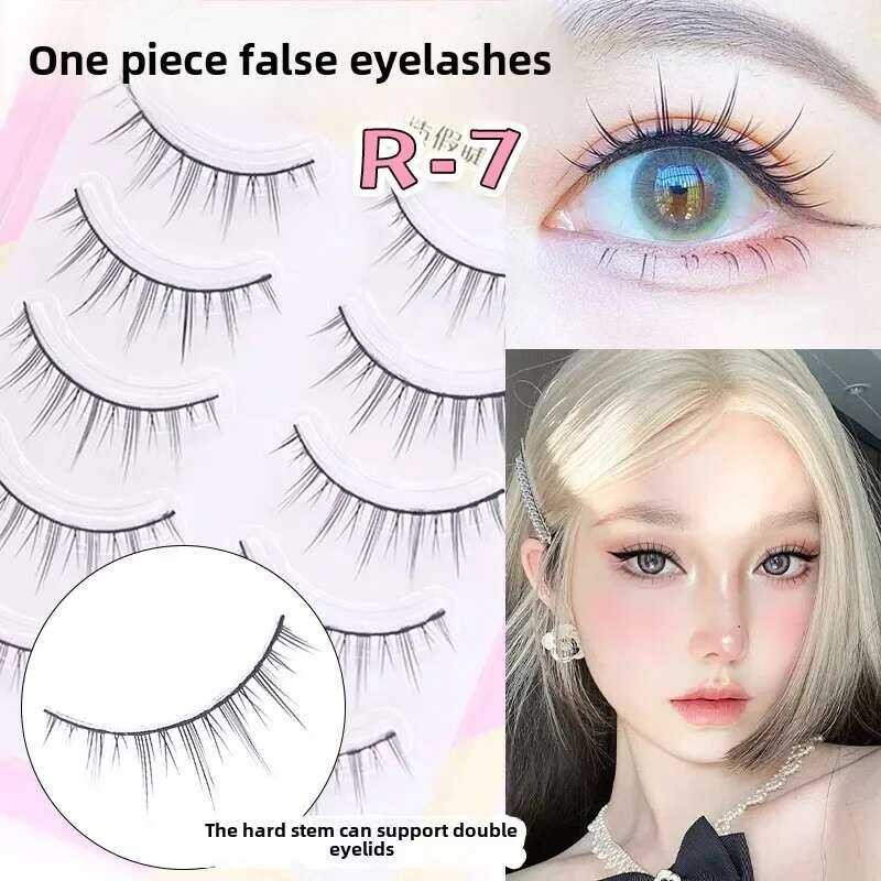 ▥ Menglu 5 คู่ขนตาปลอมดูธรรมชาติปลอม Hard Stem Double Eyelid Eye Lashes Curl ขนตาปลอมแต่งหน้าสํ