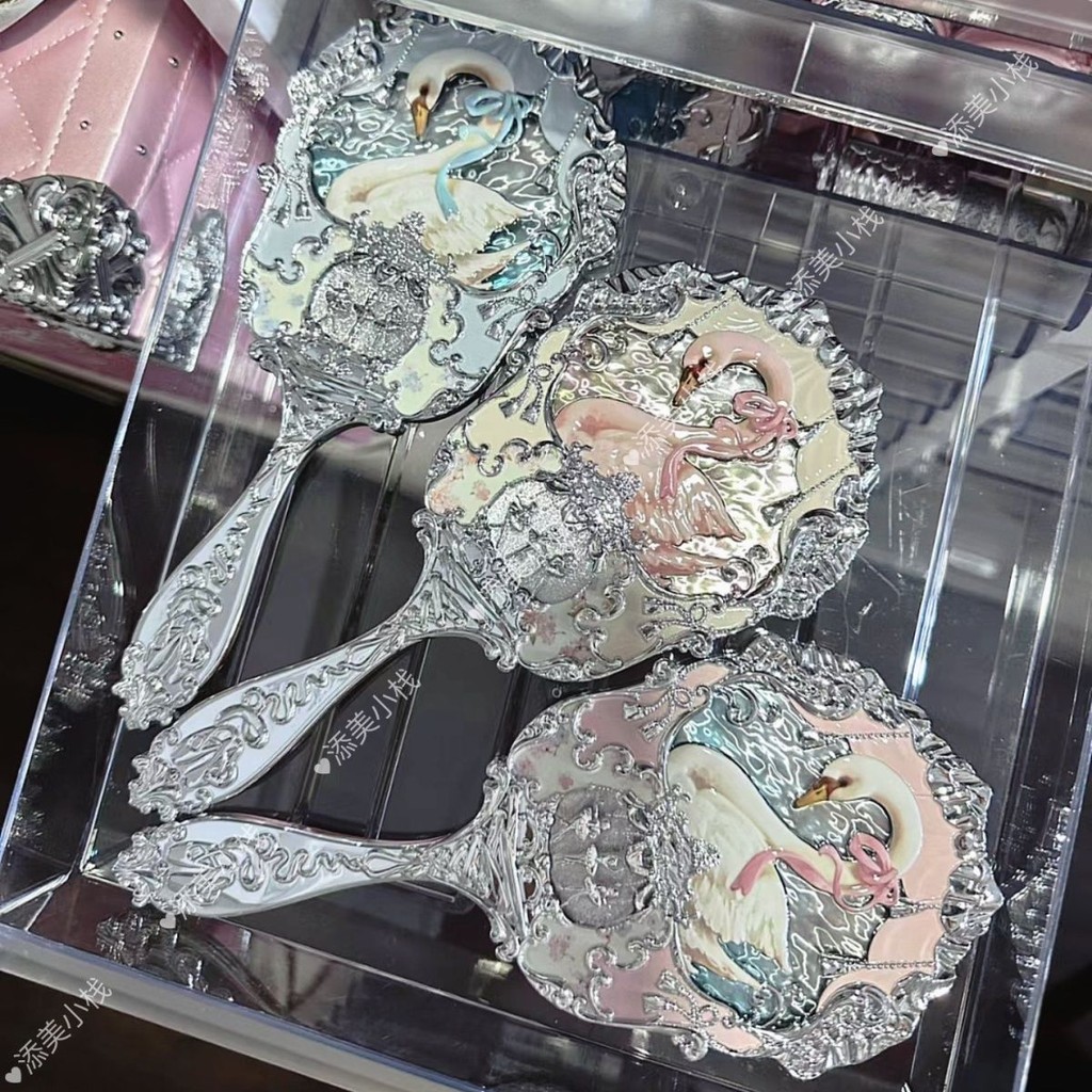 Flowers Know สินค้าใหม่ กระจกส่องบัลเล่ต์ Swan Ballet กระจกเครื่องสำอาง ครีม ชมพู ครีม ฟ้า ครีม ขาว