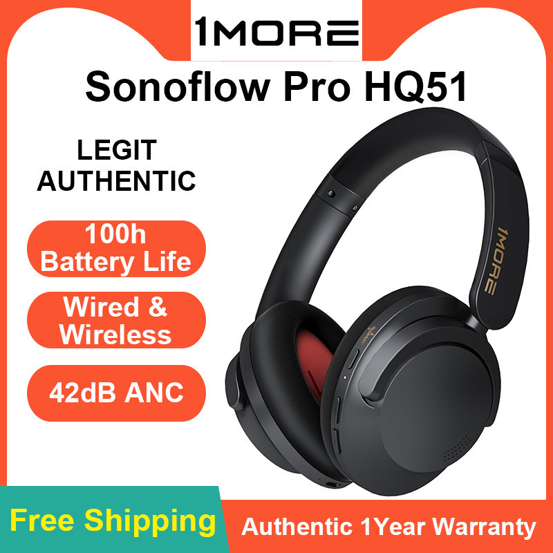 2024 ใหม่มาถึง 1more Sonoflow (Pro) HQ51 ไร้สายเสียงรบกวน Cancel หูฟังบลูทูธ HIFI เพลงแบบมีสาย Dual