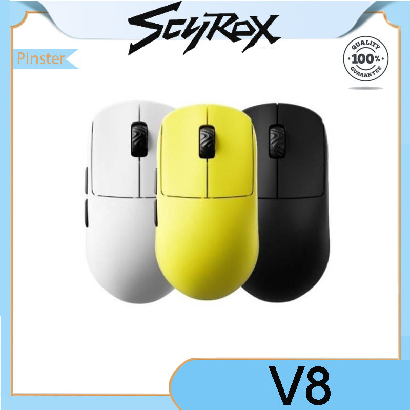 Scyrox V8 เมาส์เกมมิ่งไร้สายน้ําหนักเบาเป็นพิเศษ เซ็นเซอร์ pixart 3950, อัตราการผสมเกสร 8K, ไมโครคว