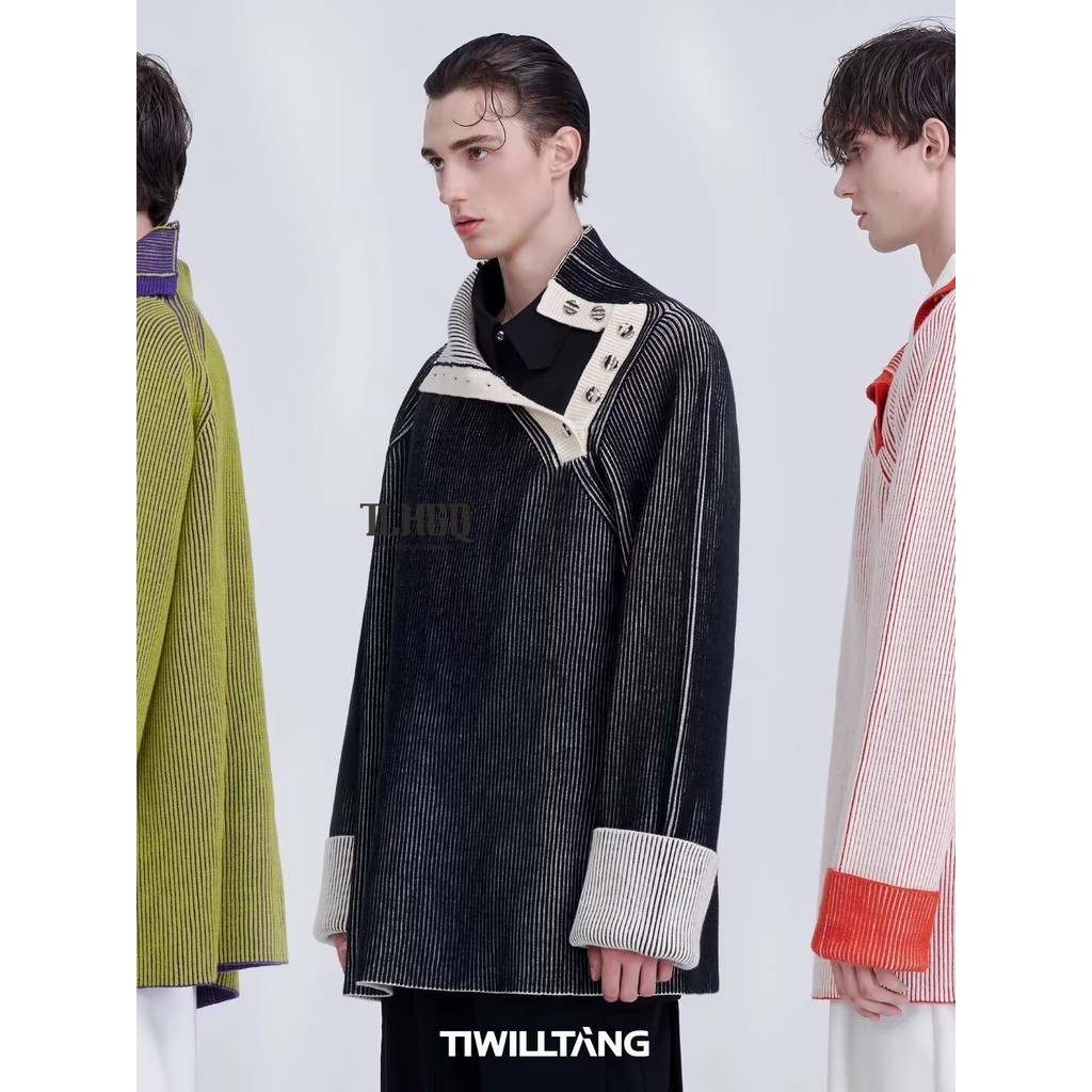 ♞,♘,♙ เสื้อคอเต่าผู้ชายฤดูใบไม้ร่วงใหม่อเมริกันย้อนยุคที่มีคุณภาพสูงท็อปส์ vbc