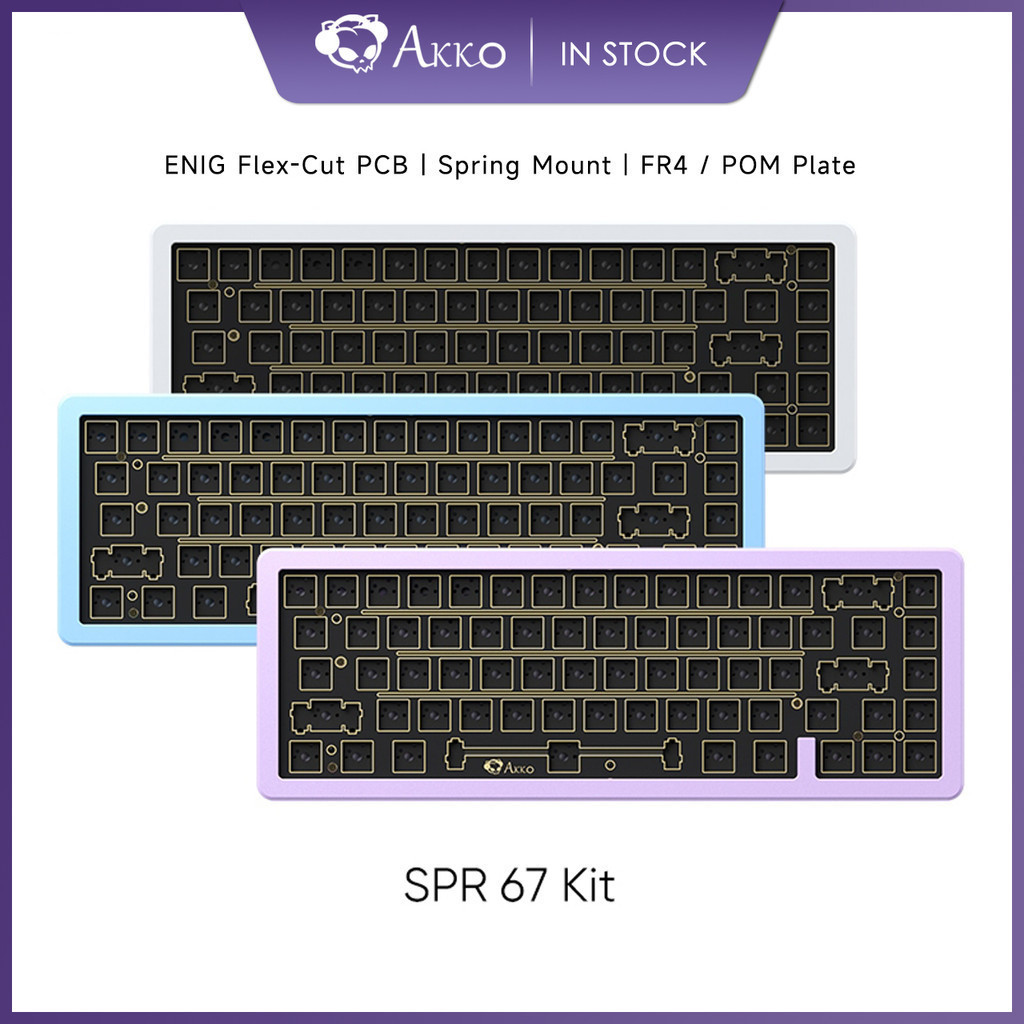Akko SPR 67 DIY Mechanical Keyboard Aluminum Kit Spring Mount Structure Customized FR-4/POM Plate P