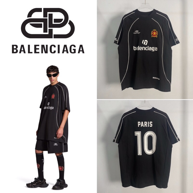 เสื้อยืดแขนสั้น BALENCIAGA PARIS SOCCER T-SHIRT