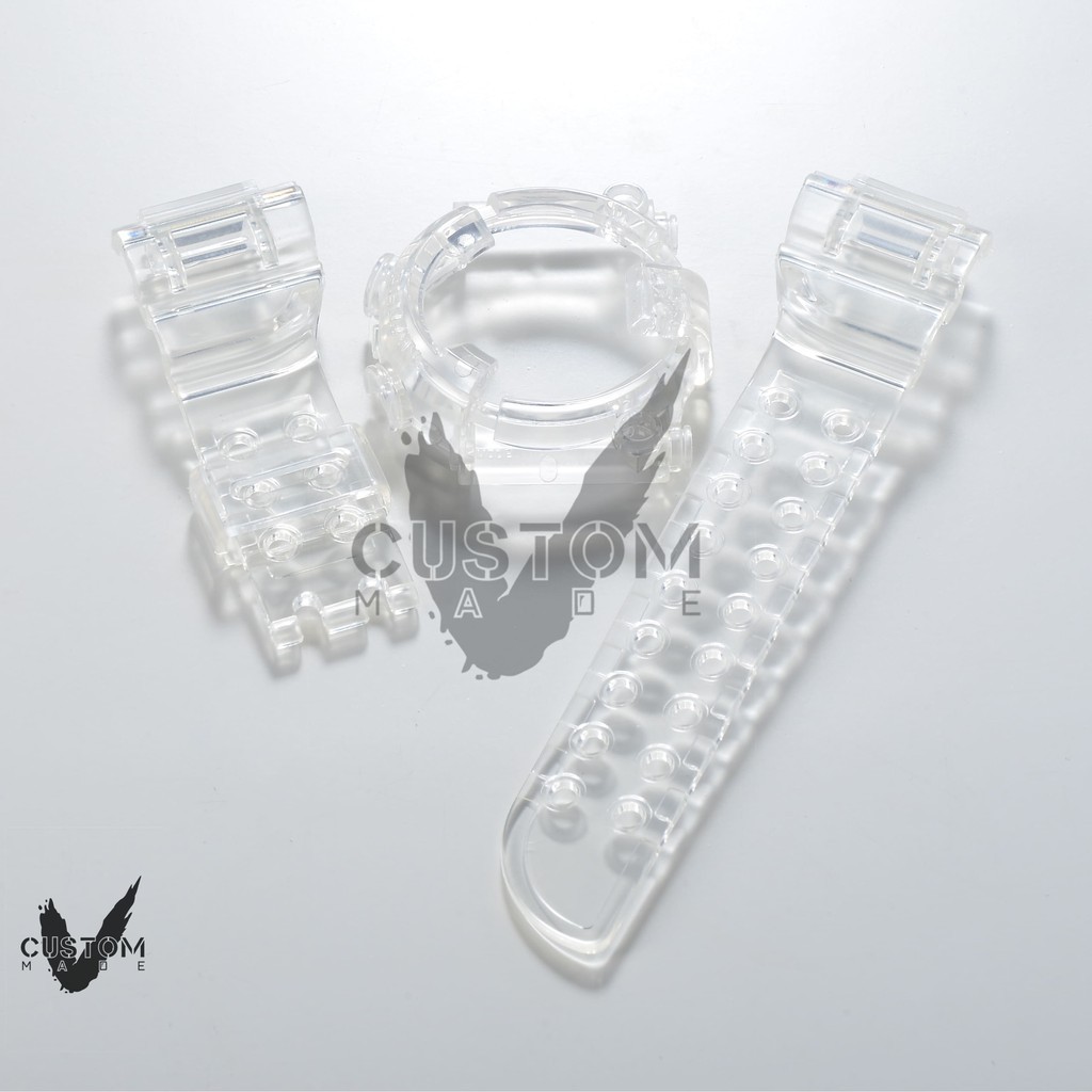 (Vcustom) Dw8200 JELLY " CLEAR " BAND AND BEZEL WATCH STRAPS