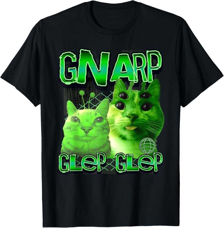 Gnarp Cat Silly Alien Cat meme เสื้อยืดสมอง gen z meme