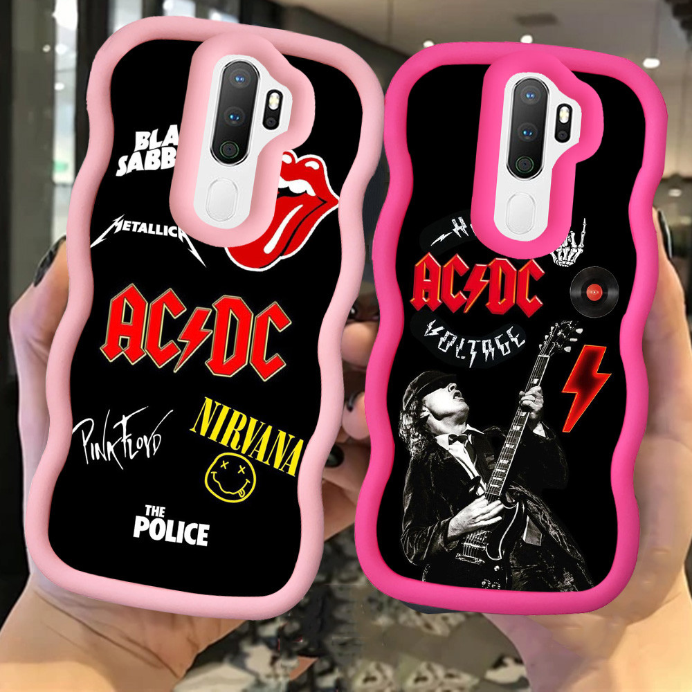 MERAH Z-58 ACDC Band Red Black Pink Casing สําหรับ OPPO A9 F11 A5 2020