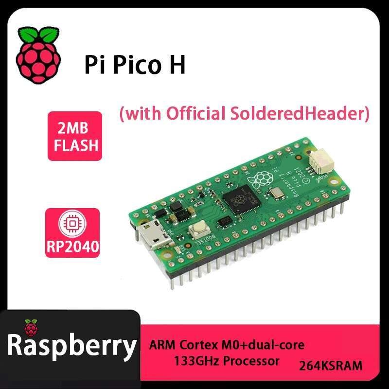 Original Raspberry Pi Pico H (พร้อมหัวบัดกรีอย่างเป็นทางการ) RP2040 2mb FLASH