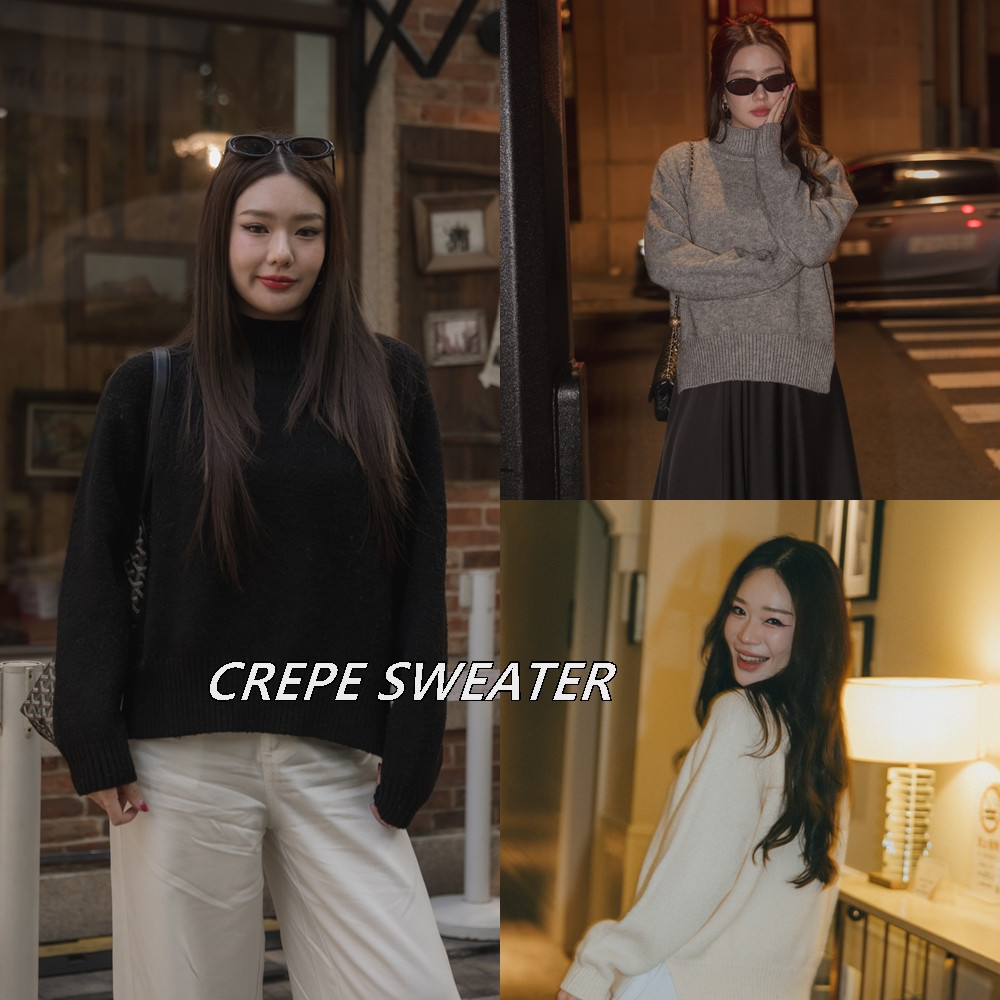 ♞พรีออเดอร์ CREPE SWEATER   สเวตเตอร์ไหมพรมคอปีน  ผ้าทอทอปานกลางกันหนาวได้จริง vgh