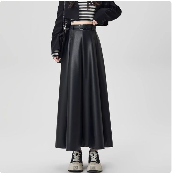 สีกาแฟกระโปรงหนัง pu