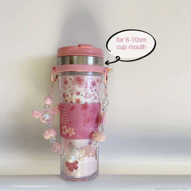 ▥ น่ารัก Tumbler อุปกรณ์เสริมสาคล้องคอสําหรับ Starbuc ถ้วขวดน้ํา Carrier ผู้ถือสลิงพร้อมสาคล้