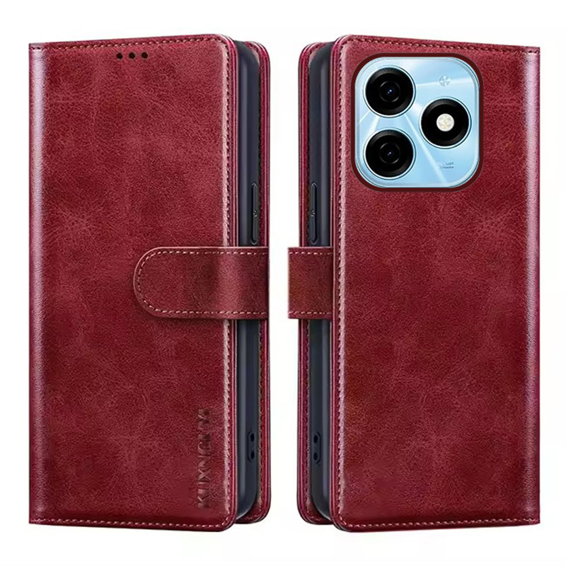 กระเป๋าสตางค์เคสโทรศัพท์สําหรับ Tecno Spark 20 KJ5 พร้อมผู้ถือบัตรแม่เหล็กหนังพลิกขาตั้งป้องกันกันกร