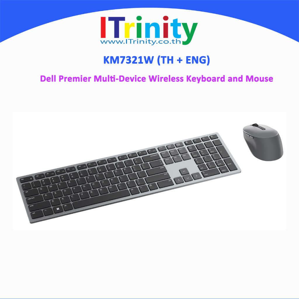Dell KM7321W [Thai + English] Premier Multi-Device Wireless Keyboard [Wireless+bluetooth] เดลล์ คีย
