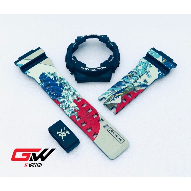 กรอบสาย G-SHOCK NAMI ลายคลื่น ทำจากกรอบสายดำด้านแท้  ใส่ได้กับรุ่น GA-100 ,GA-110 ,GA-120 ,GAX-100