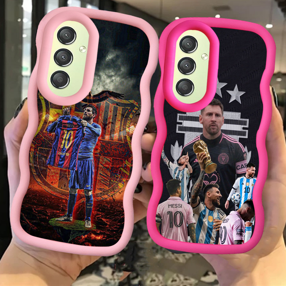 MERAH Z-13 Messi 10 สีแดงสีดําสีชมพูปลอกสําหรับ Samsung Galaxy A35 F23 A24 M23 A54 A55 J7 Prime 5G