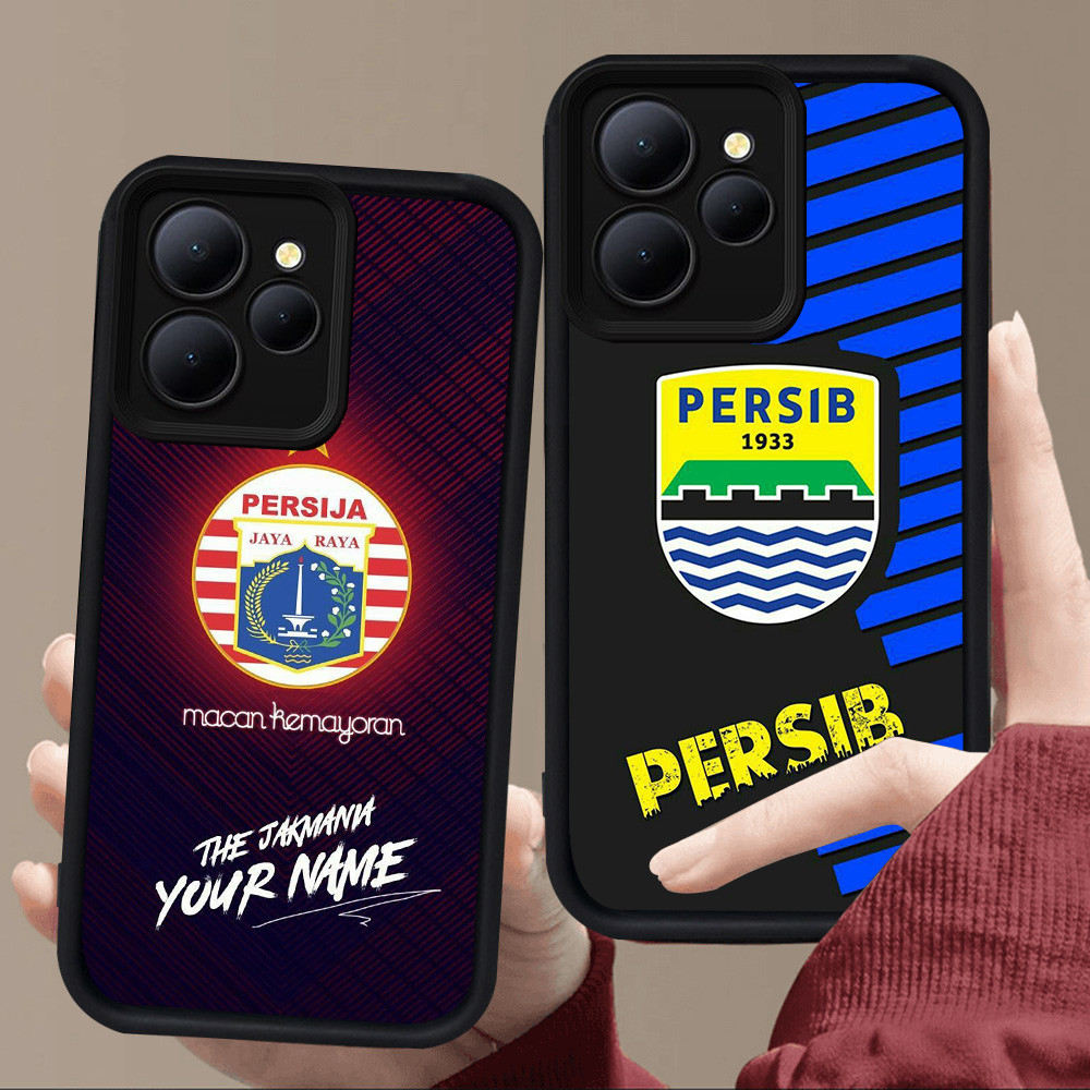 E21 ฟุตบอล Club Persib ปลอกสําหรับซิลิโคนสีดํา Infinix Smart Hot 30i 5 8 40i 6 20i 7 20 หมายเหตุ 30 