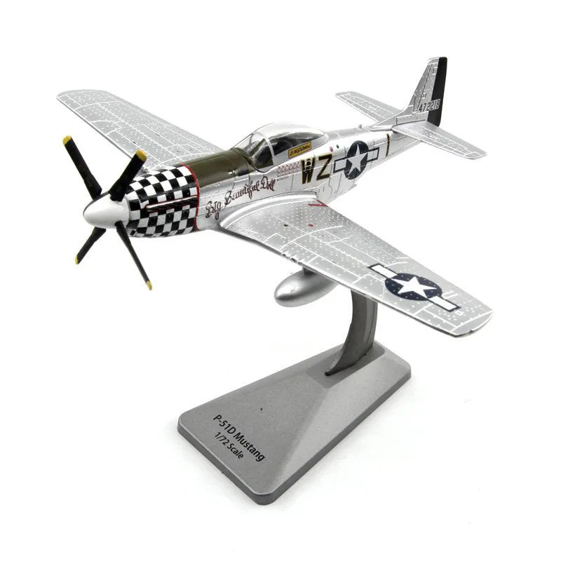 Diecast 1/72 Scale Mustang P-51D P-51 Fighter P51 สําเร็จรูปเครื่องบินรุ่นของเล่นคอลเลกชันจอแสดงผล