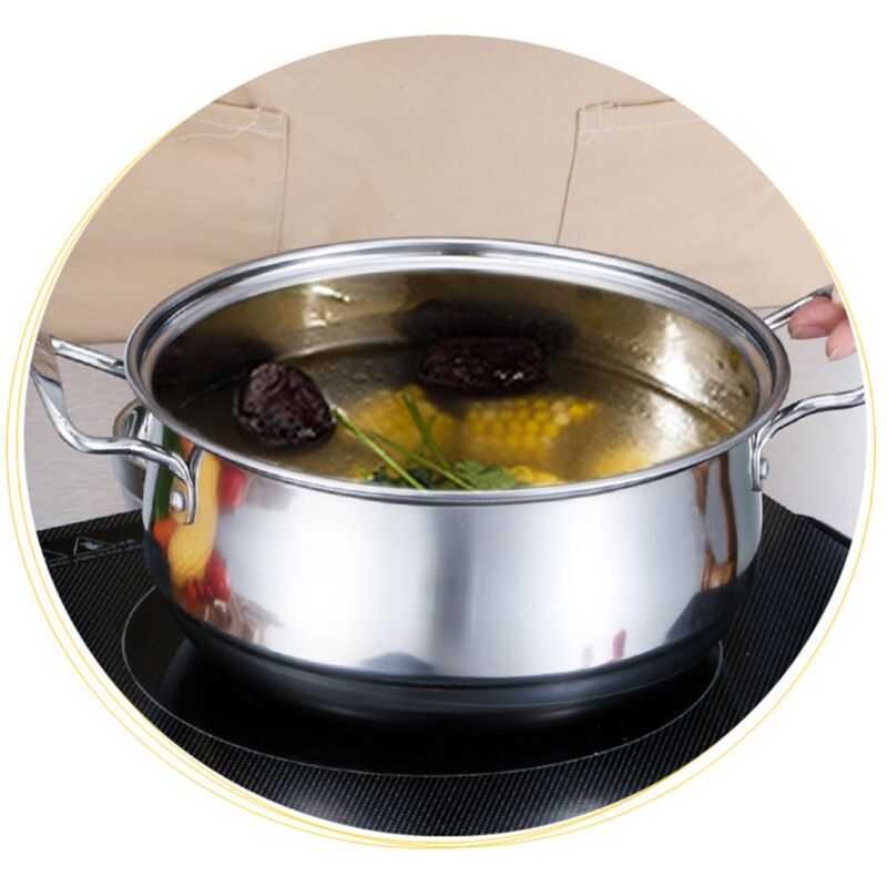 Stainless 3Pcs/Set Steel Cookware Set Flat Bottom Frying Soup Milk Pot Kit Induction Cooker Cooking