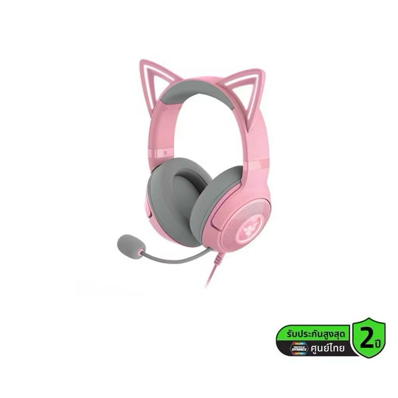 Razer Kraken Kitty V2 - หูฟังเกมมิ่ง แบบมีสาย พร้อมหู Kitty และไฟ RGB Razer Chroma